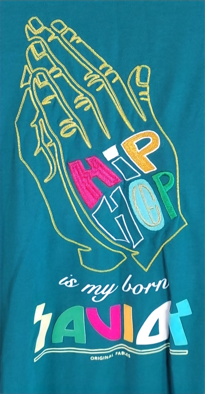 Vintage Original Fables Hip Hop T-Shirt Mens XL Y2K Embroidered Praying Hands T gallery