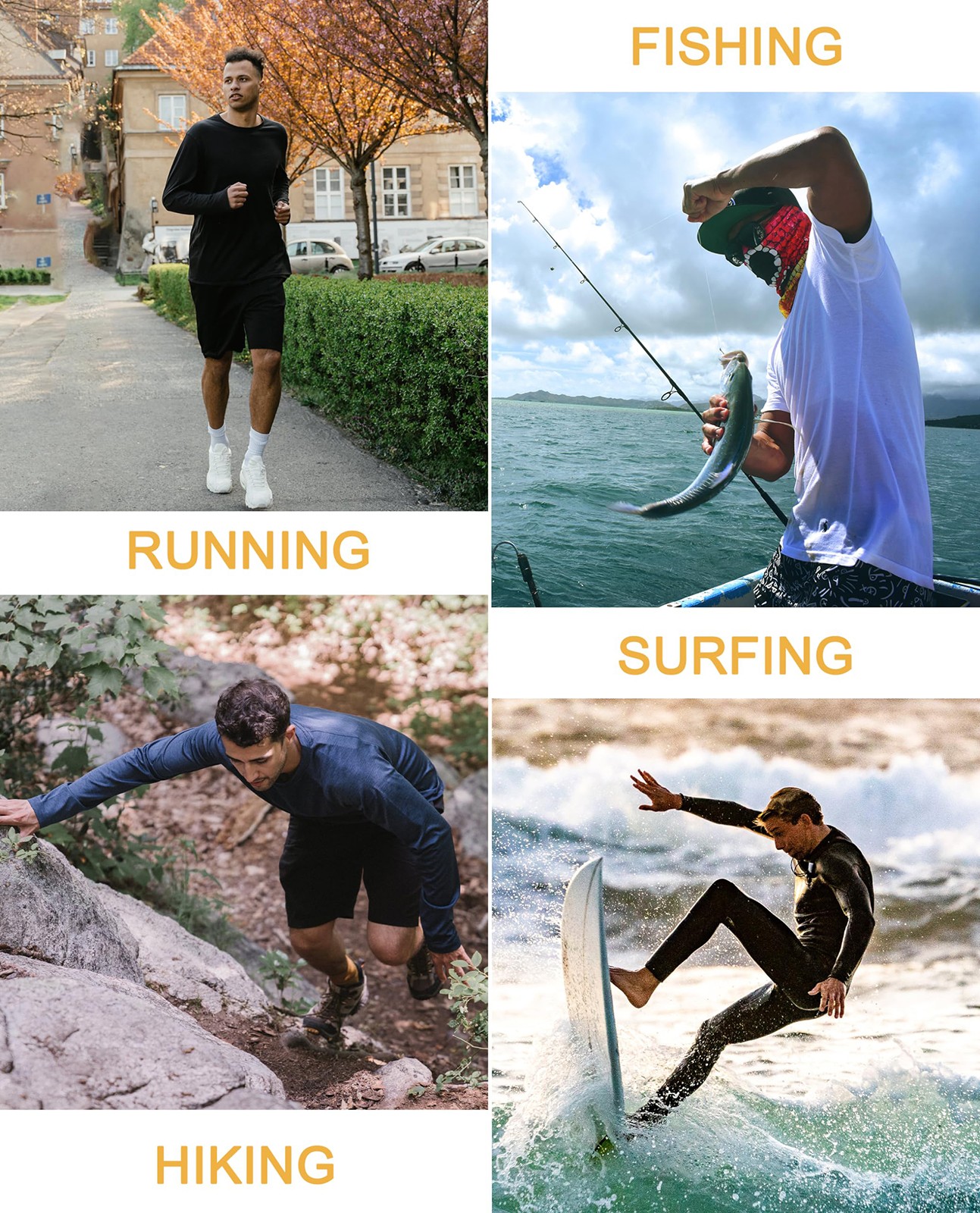 UPF50+ Skin Sun Protection T-Shirts Men's Long Sleeve Performance Casual Hoodie gallery