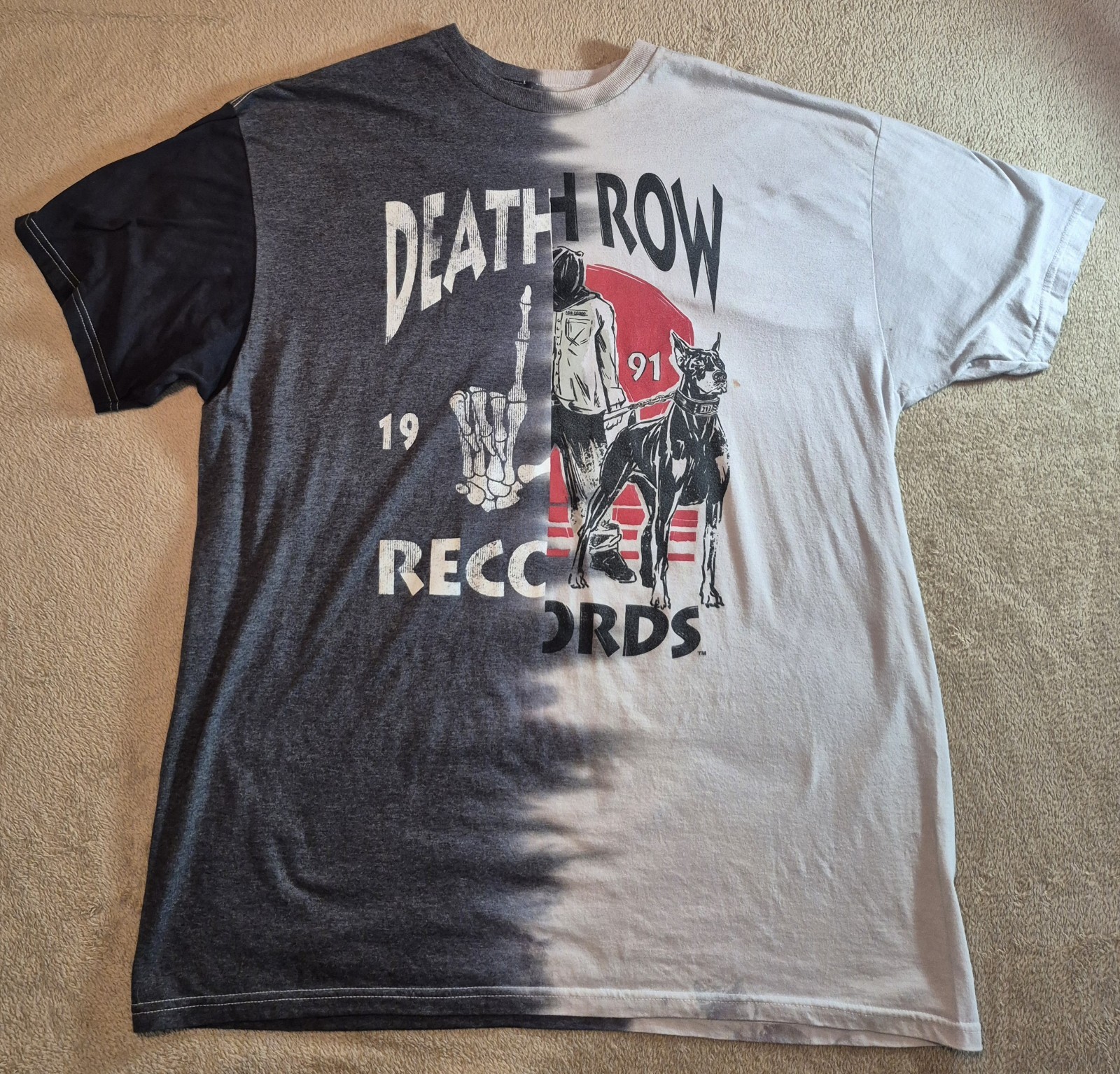 Death Row Records Men Graphic Tee Grey & Black Hip Hop West Coast Sz XL T-Shirt gallery