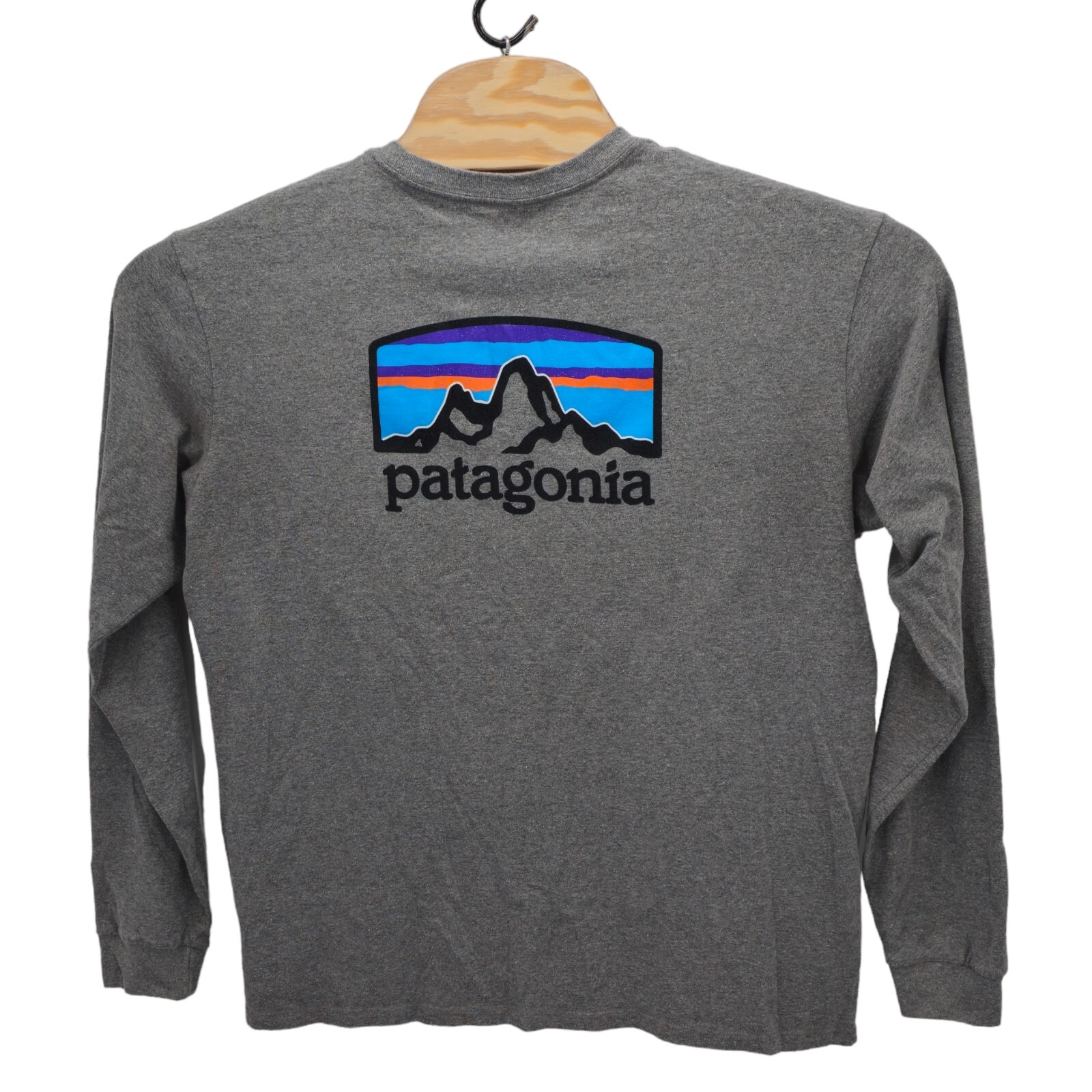 Patagonia P-6 Logo Responsibili-Tee Shirt Mens Medium Gray Long Sleeve Fitz Roy gallery