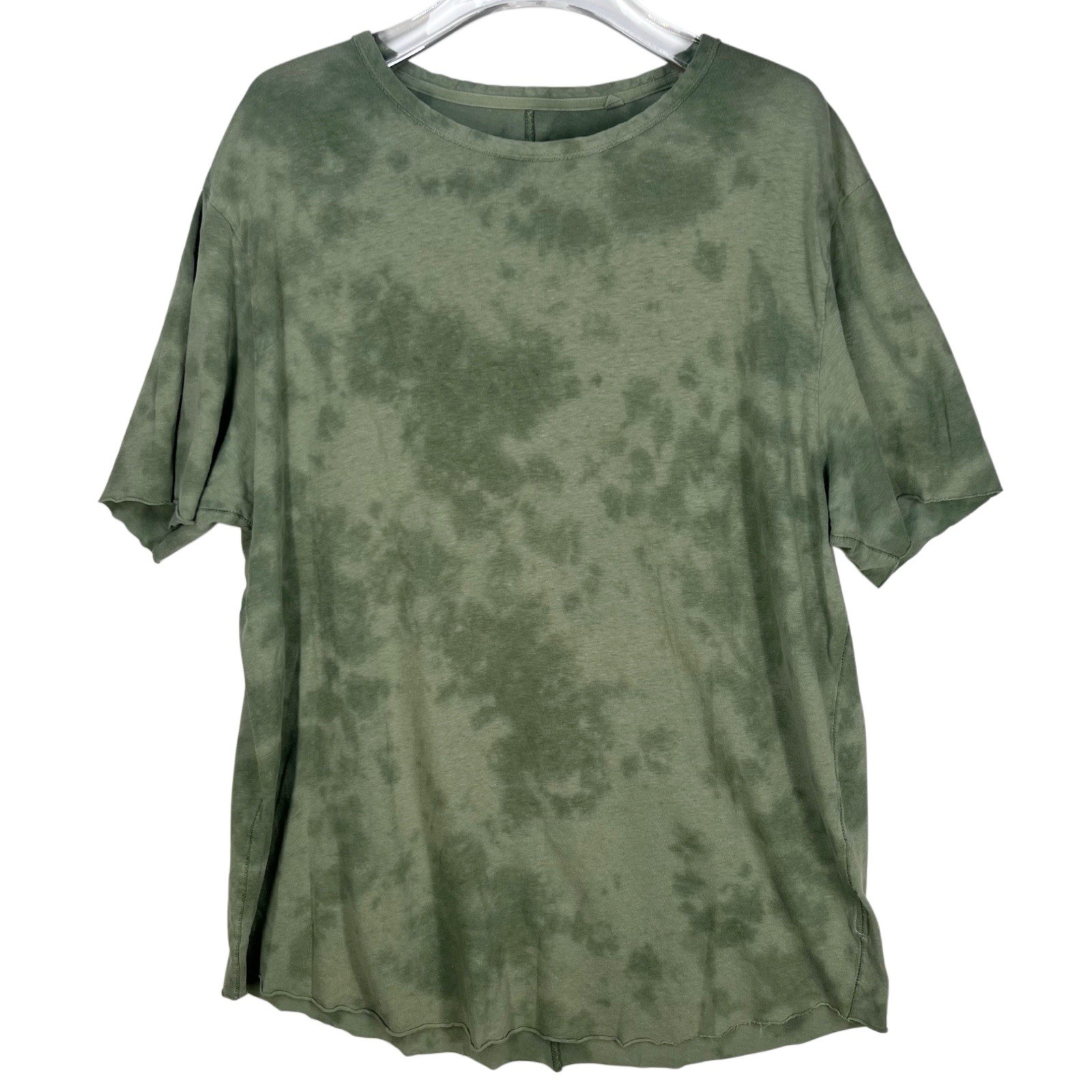 Rag & Bone Men's XL Tshirt Linen Cotton Tie Dye The Hayden Green Stone Wash gallery