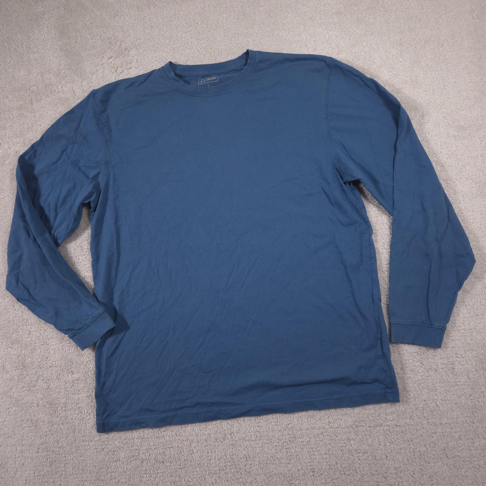 L.L. Bean Shirt Mens Large Tall Blue Long Sleeve Crewneck Tagless Tee Casual gallery