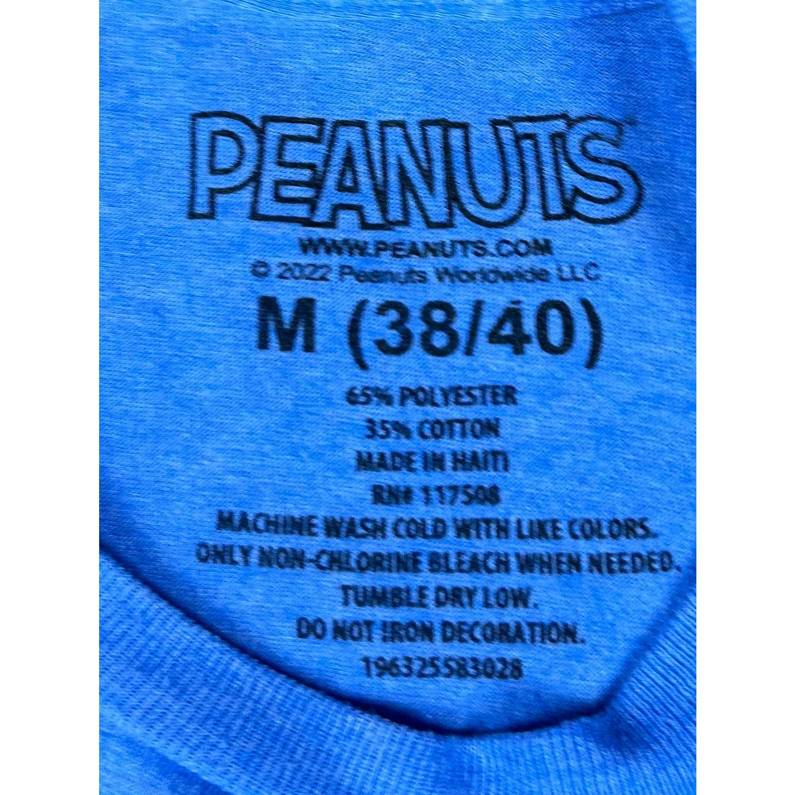 Peanuts Snoopy Please Don't Make Me Do Stuff T-Shirt Graphic Tee Blue Men Size M gallery