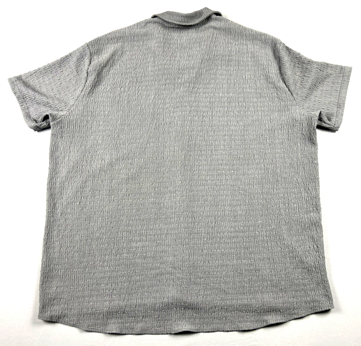 Men’s 4XL Gray Textured Fabric Shorts Sleeve T-shirt Soft Corrugated Stretch gallery