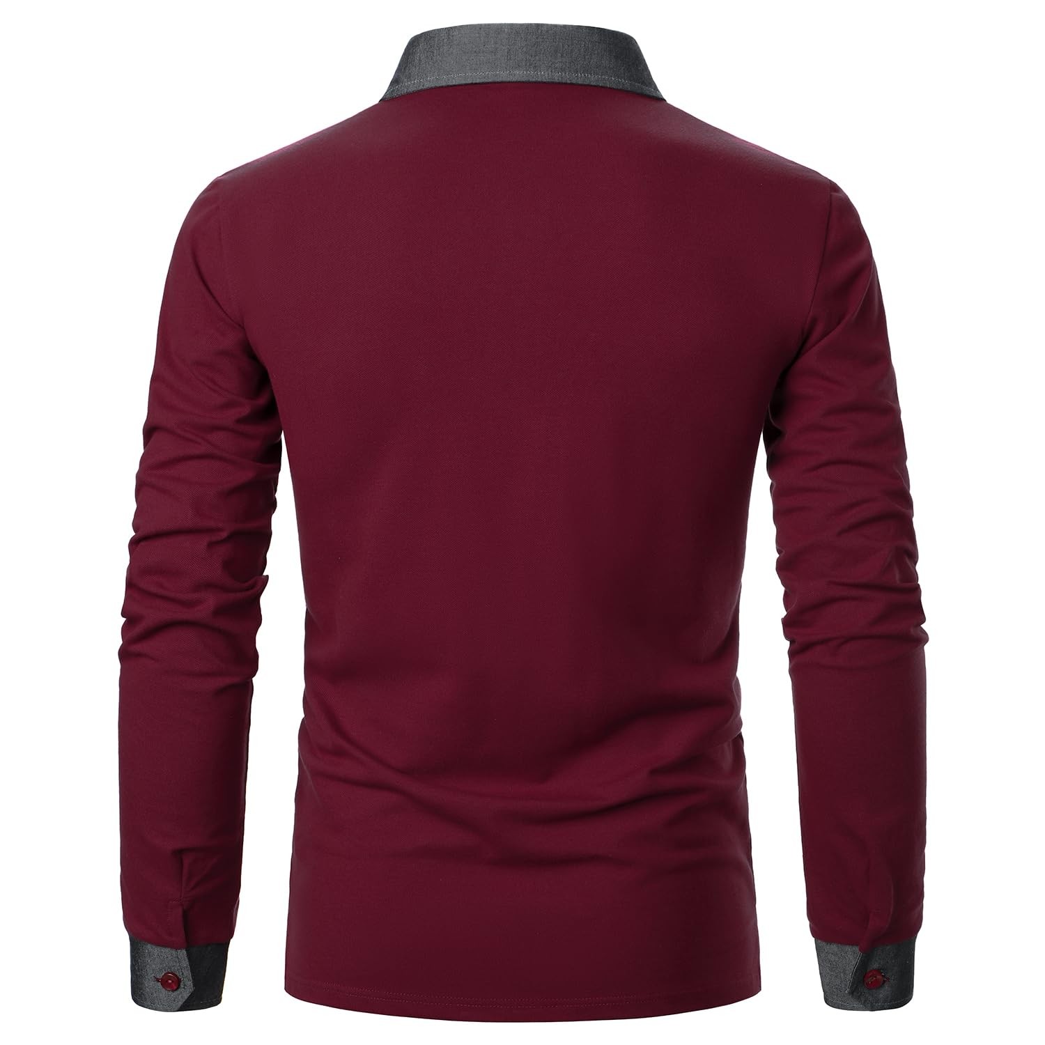 Polo shirt men's long sleeve polo shirts cotton color sewing pocket TShirt slim... gallery