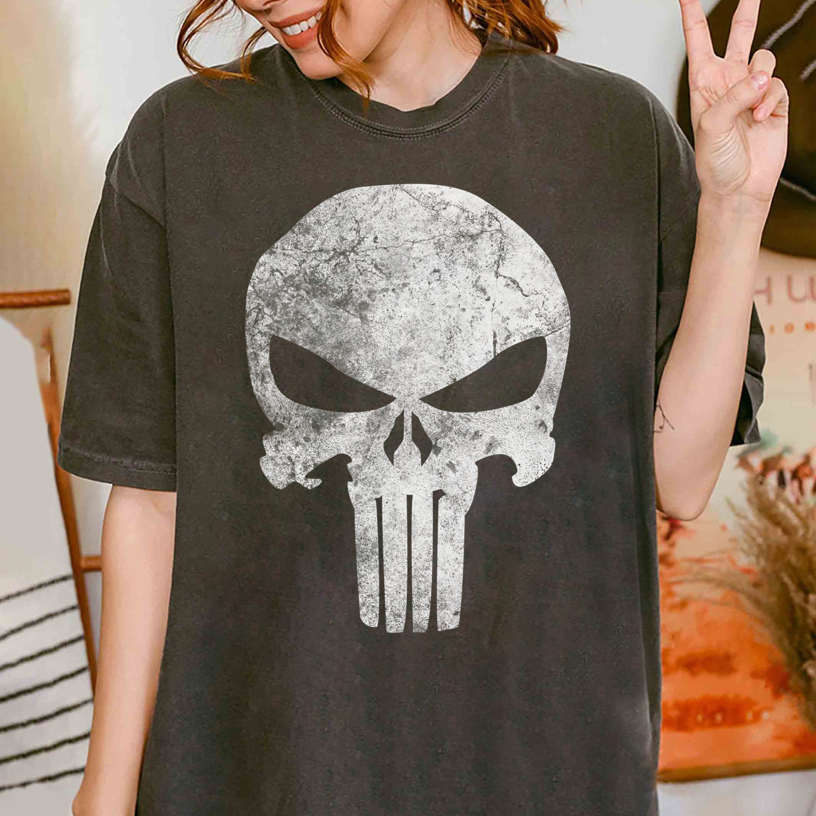 Marvel Punisher Skull Symbol Distressed Unisex Tshirt Adult Shirt T-shirt 111031 gallery