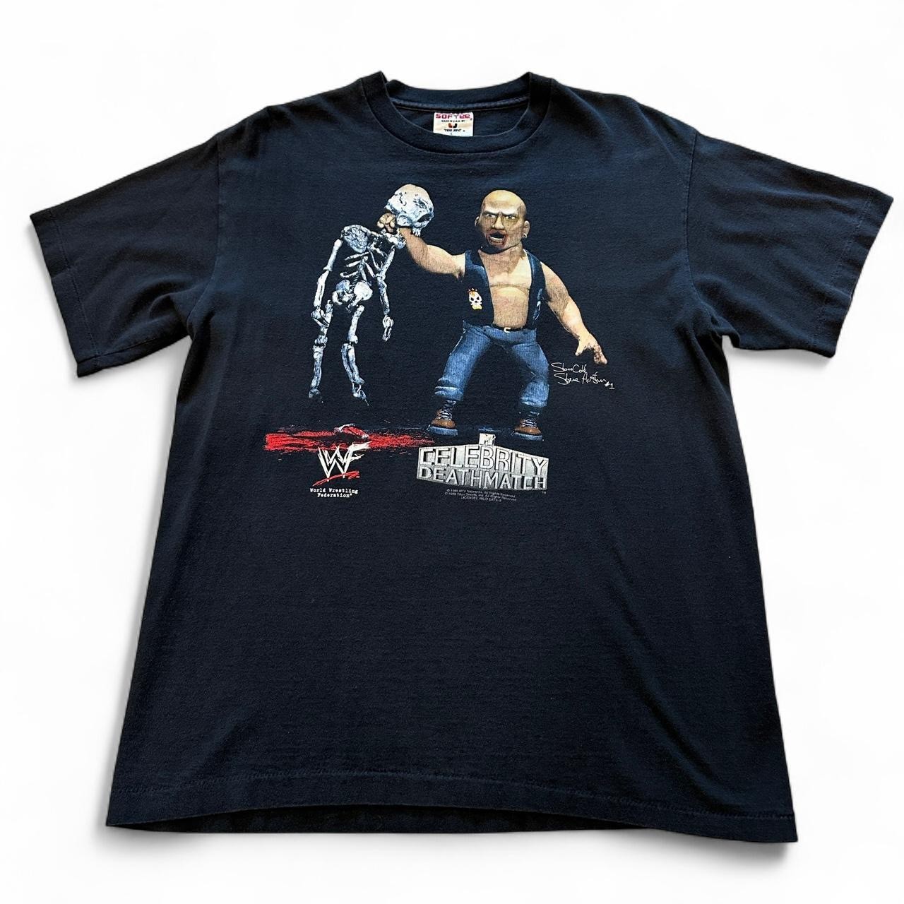 Vtg Stone Cold Celebrity Death Match T Shirt L Black 90s WWF Wrestling Tee WWE gallery