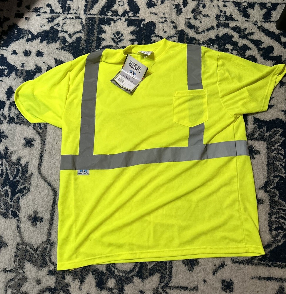 HIGH VISIBILITY ANSI ISEA CLASS 2 LIMEREFLECTIVE HI VIS ROAD WORK SAFETY T SHIRT