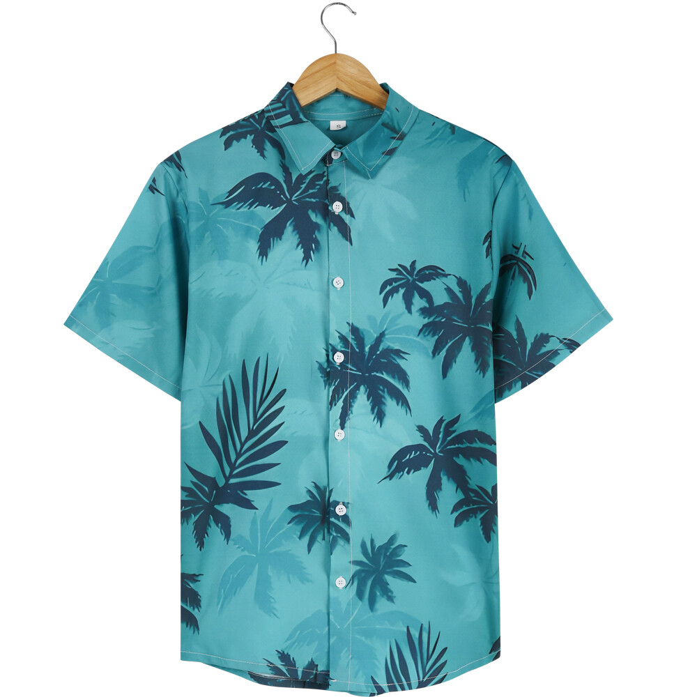 Men Hawaiian Shirt Casual Short Sleeve Cruise Tee Tank Tops Beach Holiday Party gallery