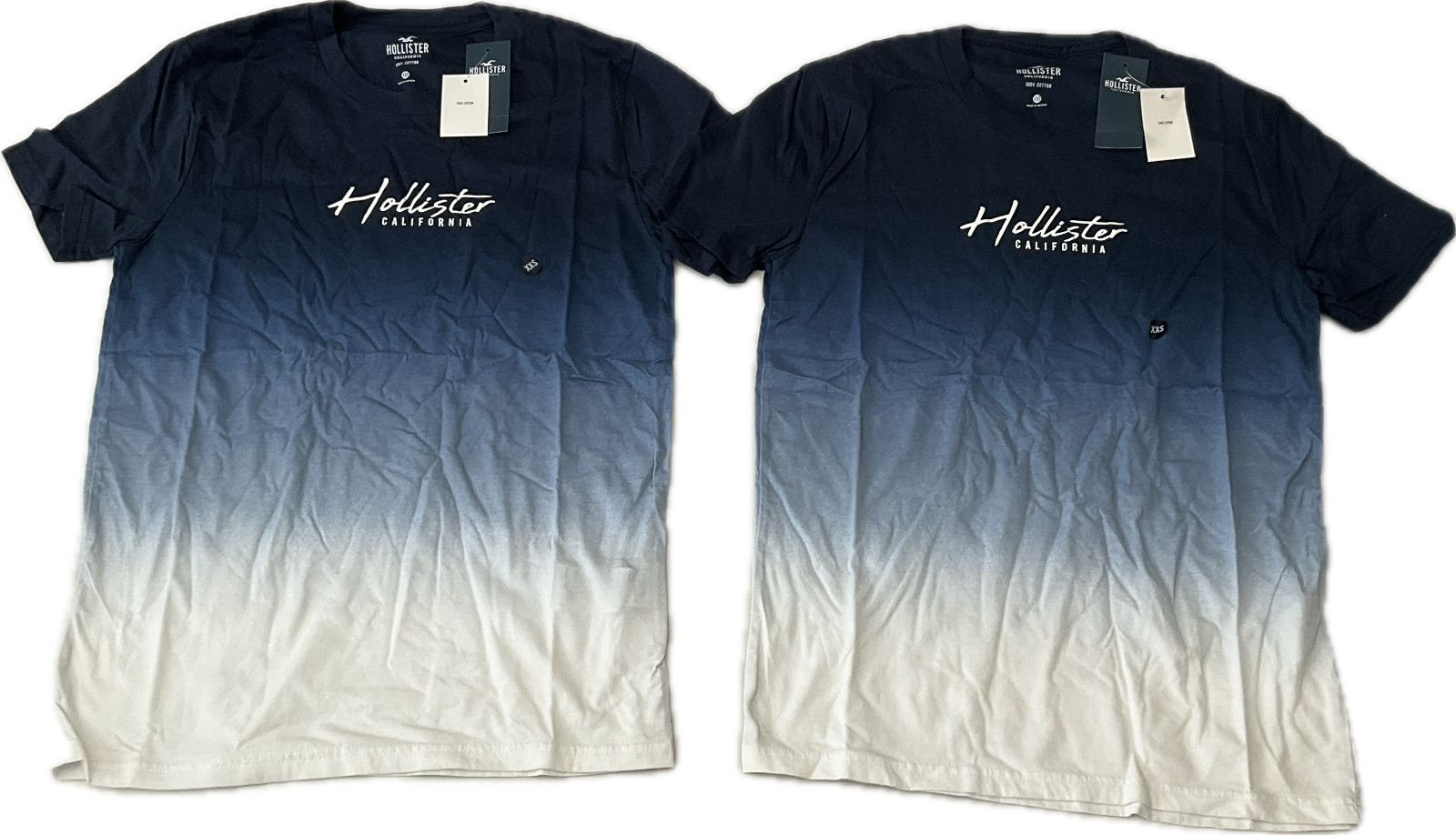 Hollister Short Sleeve T Shirts Mens Size 2XS Blue White 2 Shirts