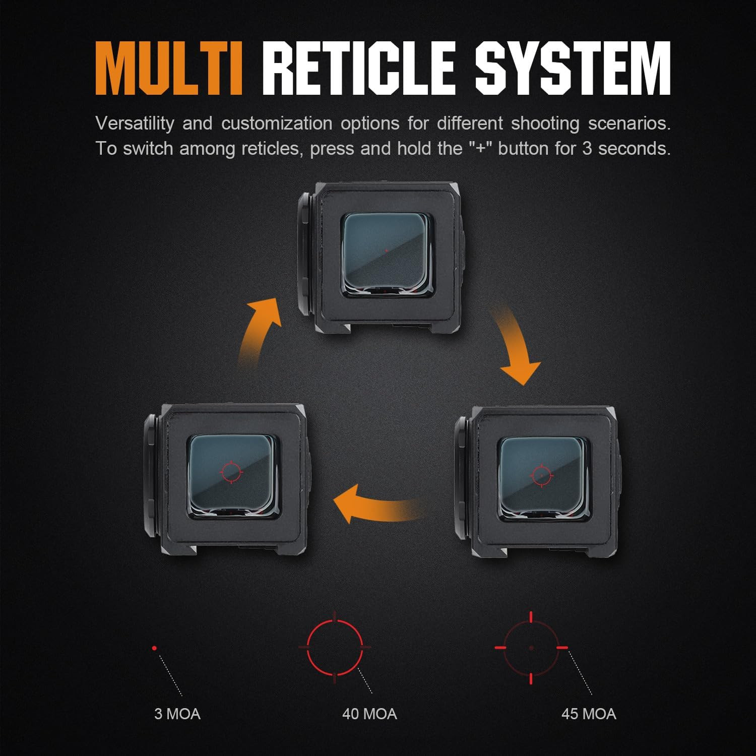 FB O4 Red Dot Sight Shake Awake Red Dot Multi-Reticle System Solar Panel with Ad