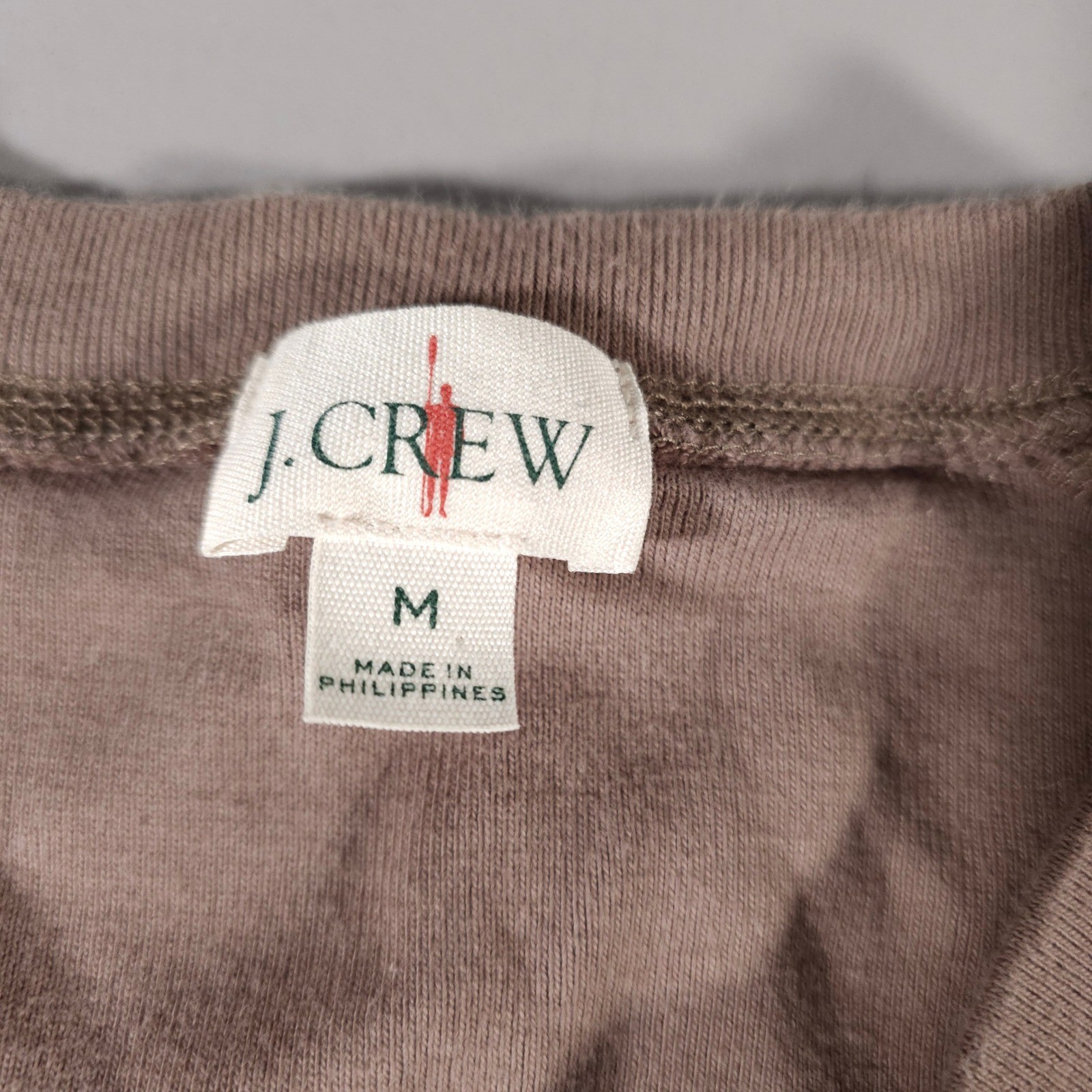 J. Crew Henley Shirt Mens M Brown Long Sleeve Cotton 2-Button Ribbed Cuffs gallery