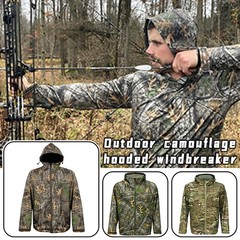 Outdoor Camouflage Windbreaker Thin Sunscreen Clothing Fishing Hiking.