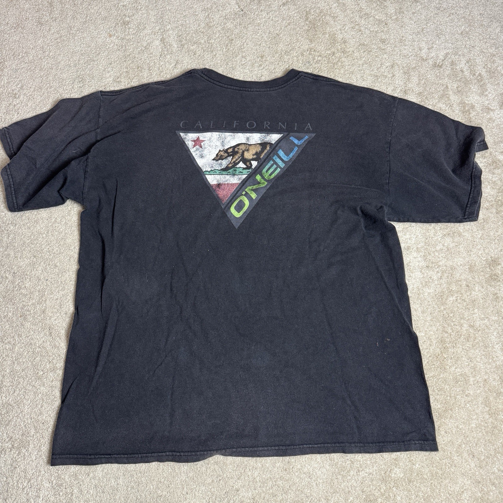 O Neill Mens Crew Neck T Shirt Classic Fit XL Black Faded gallery