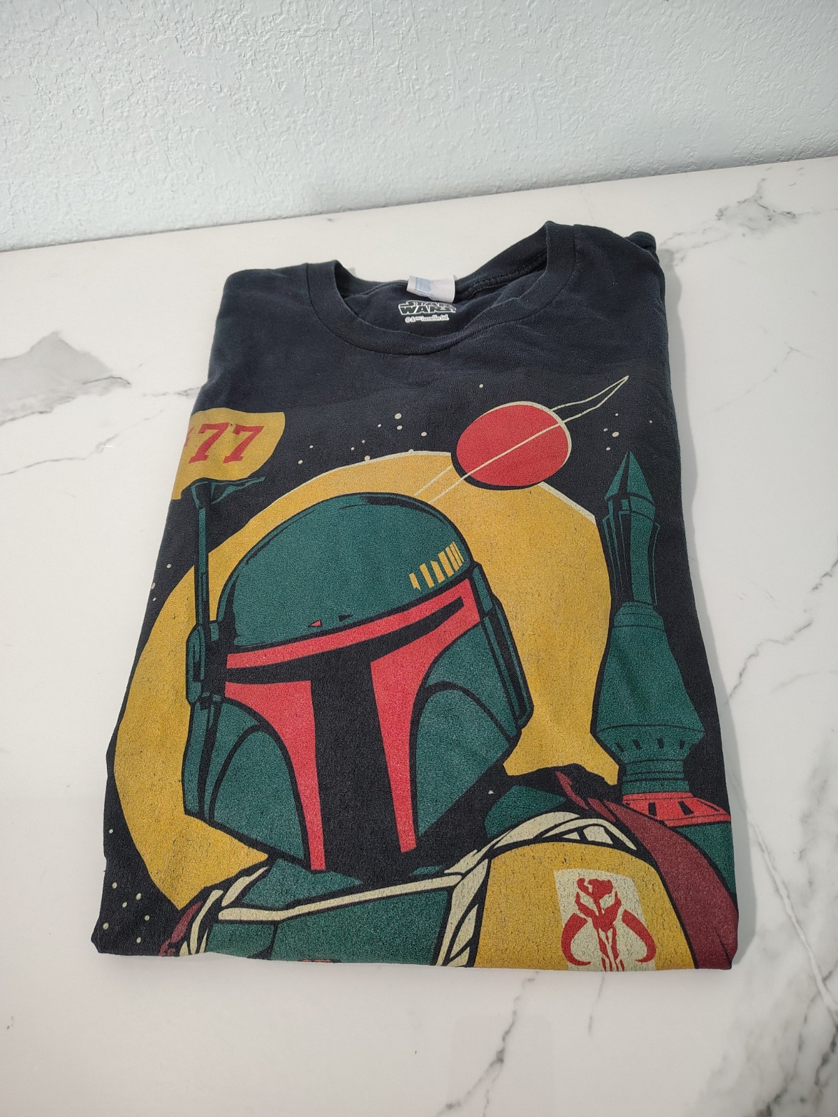 Star Wars Boba Fett T-shirt Black Retro '77 Bounty Hunter Tee 2xlarge: B120 gallery