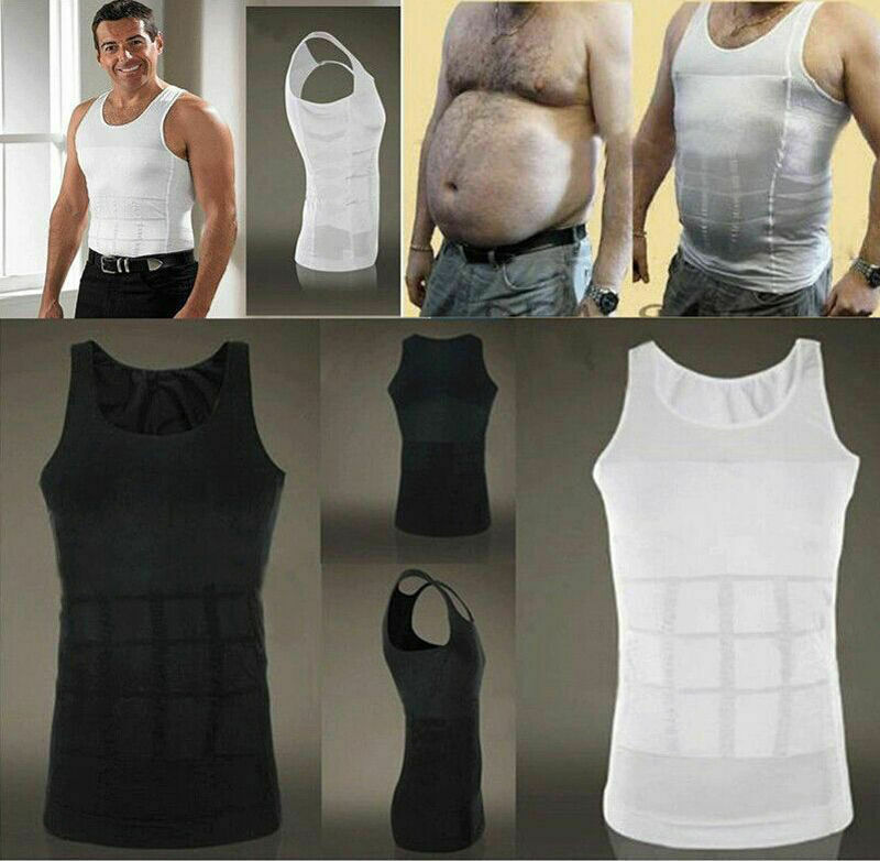 US Men Durable Body Toning Shirt Belly Torso Vest Compression Underwear Tank Top gallery