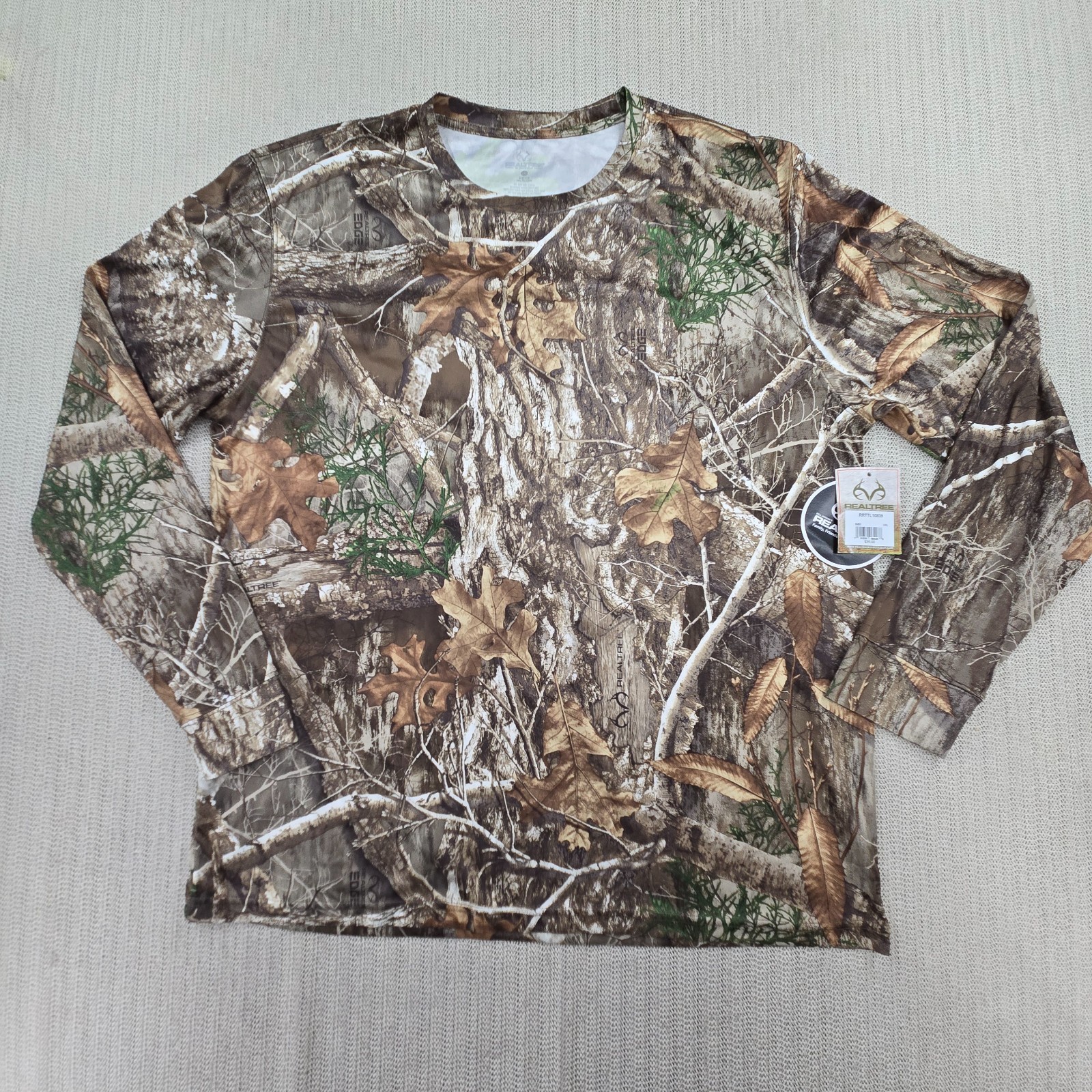 Realtree Shirt Mens 2XL Brown Edge Camouflage Hunting Camo Long Sleeve Performan gallery