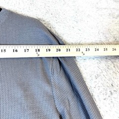 Ficerd Men’s Solid Gray V-neck Long Sleeve Thermal Waffle T-Shirt Size XL