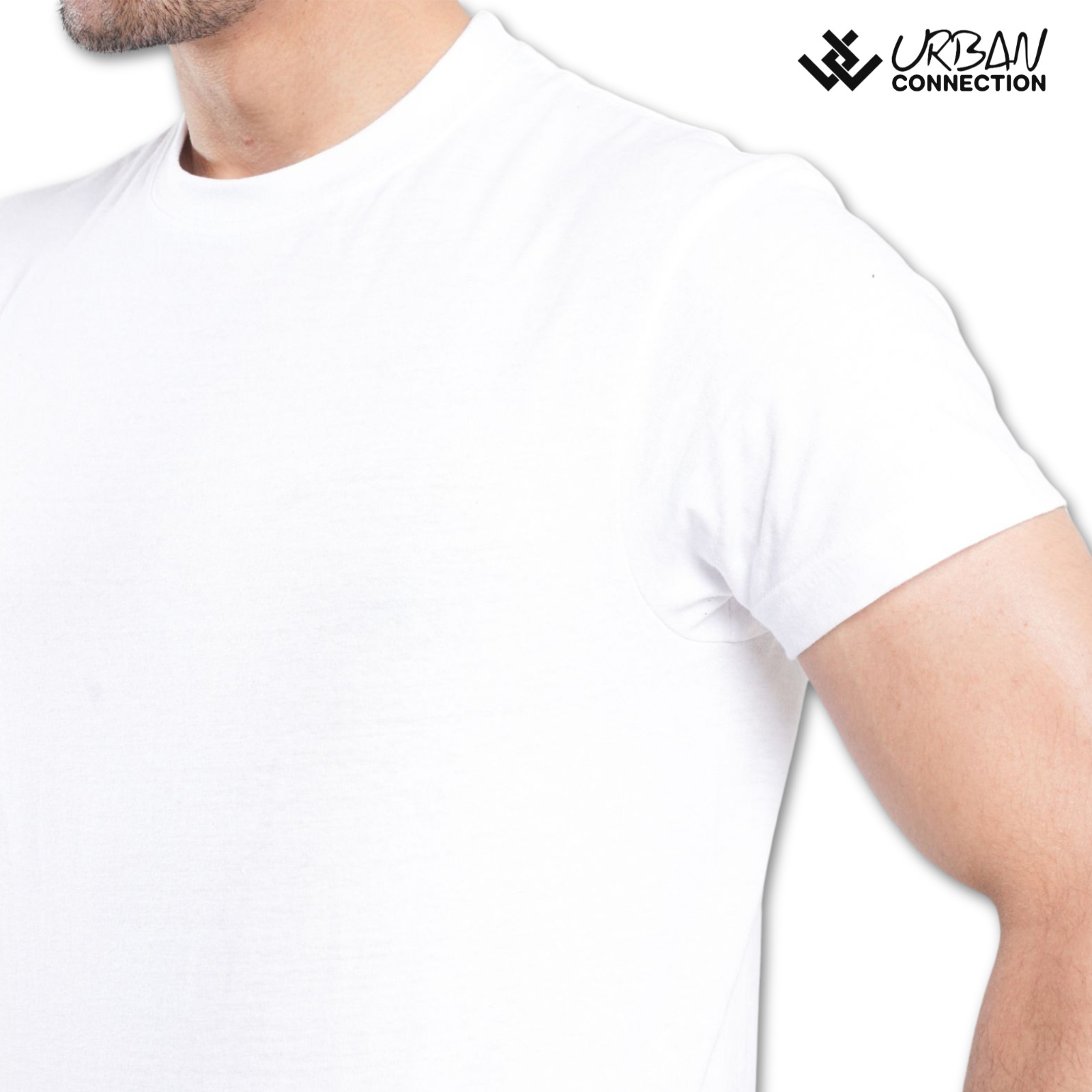 Pack of 12 Shirts | White Crew Round Neck T-Shirt | Urban Connection | Small-6XL gallery