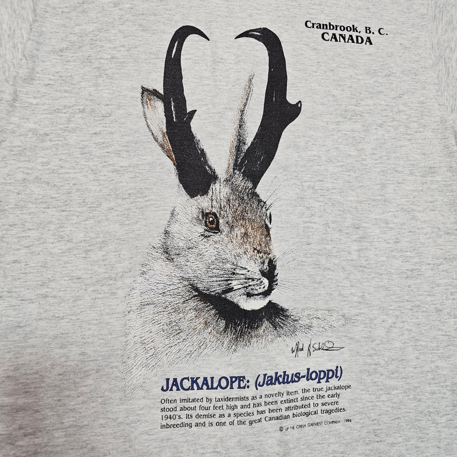 Vtg 90s Jackalope T Shirt Mens M Canada Fruit Of The Loom Single Stitch Hunting gallery
