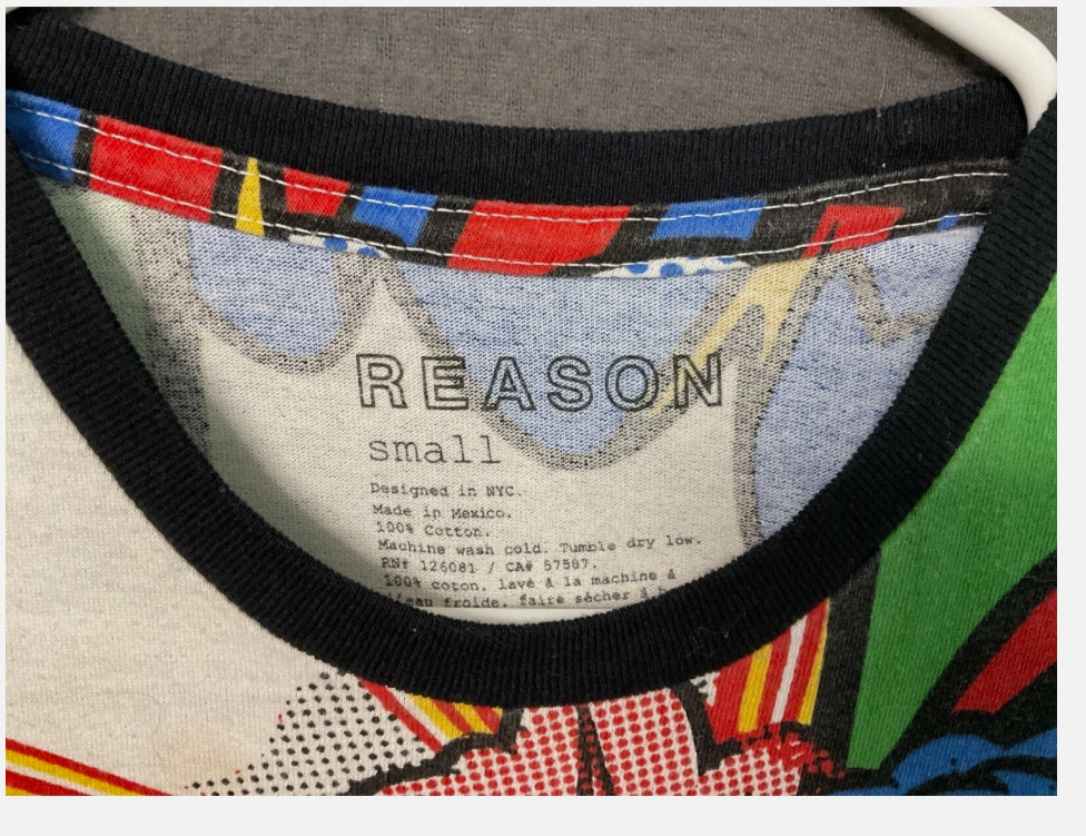 Reason Shirt Mens Small Multicolor Comic Book Pop Art Allover Graphic Tee gallery