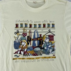 Vintage Friendship Graphic Shirt Medium Kindness Quote Sewing Crafts 90s