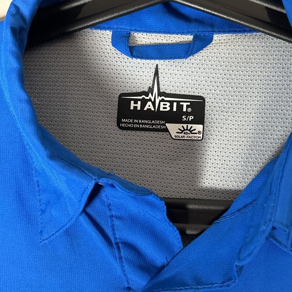 Habit Men's Solar Factor Fishing Shirt Size S/P Lapis Blue gallery