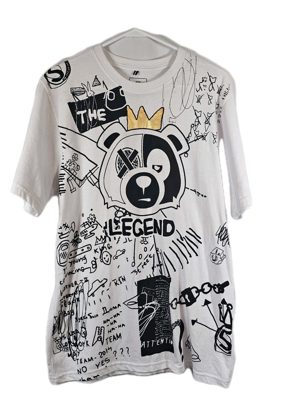 Southpole Mens Large Legend Graphic Graffiti Bear Y2K 90s Short Sleeve Crew Tee gallery