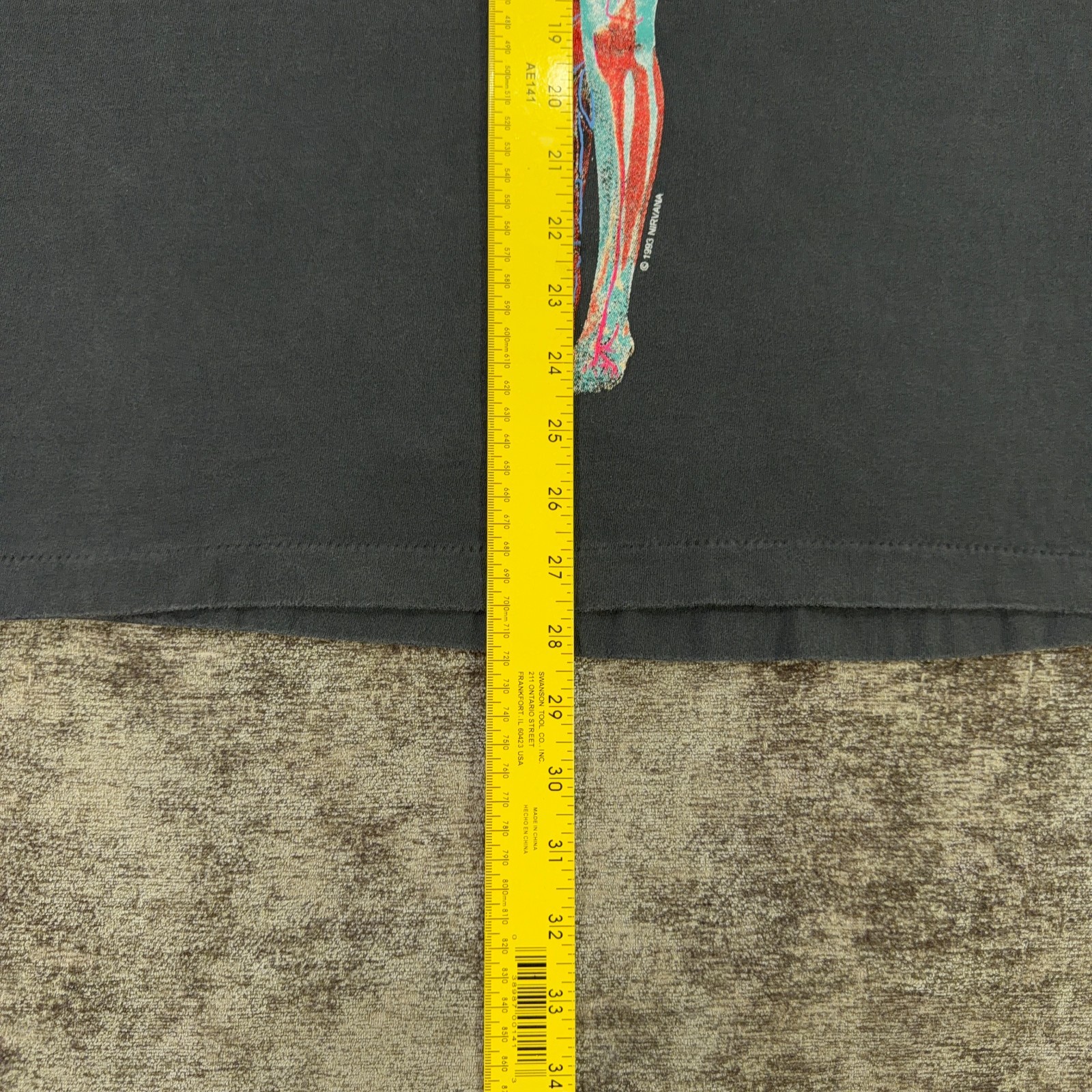 Nirvana T-Shirt Med Black In Utero 1993 Band Vintage Reprint Single Stitch Tag:L gallery