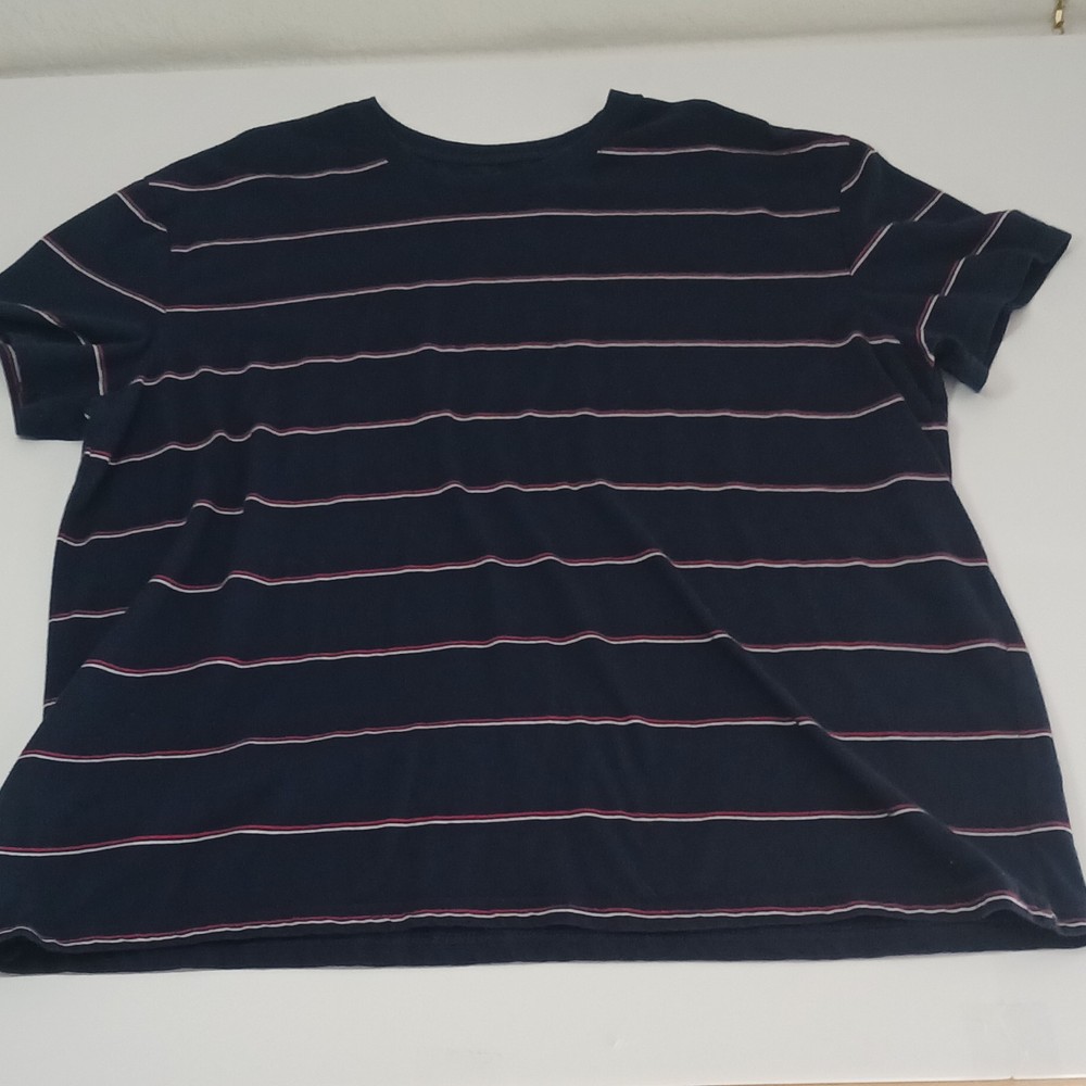Goodfellow & Co Men’s Blue/Red/White Striped Short Sleeve Crew Neck Tee 2XL