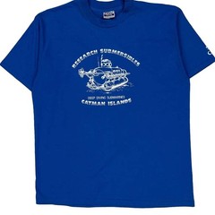 Research Submersibles Hanes Single Stitch T-Shirt – XL Blue Cotton Blend