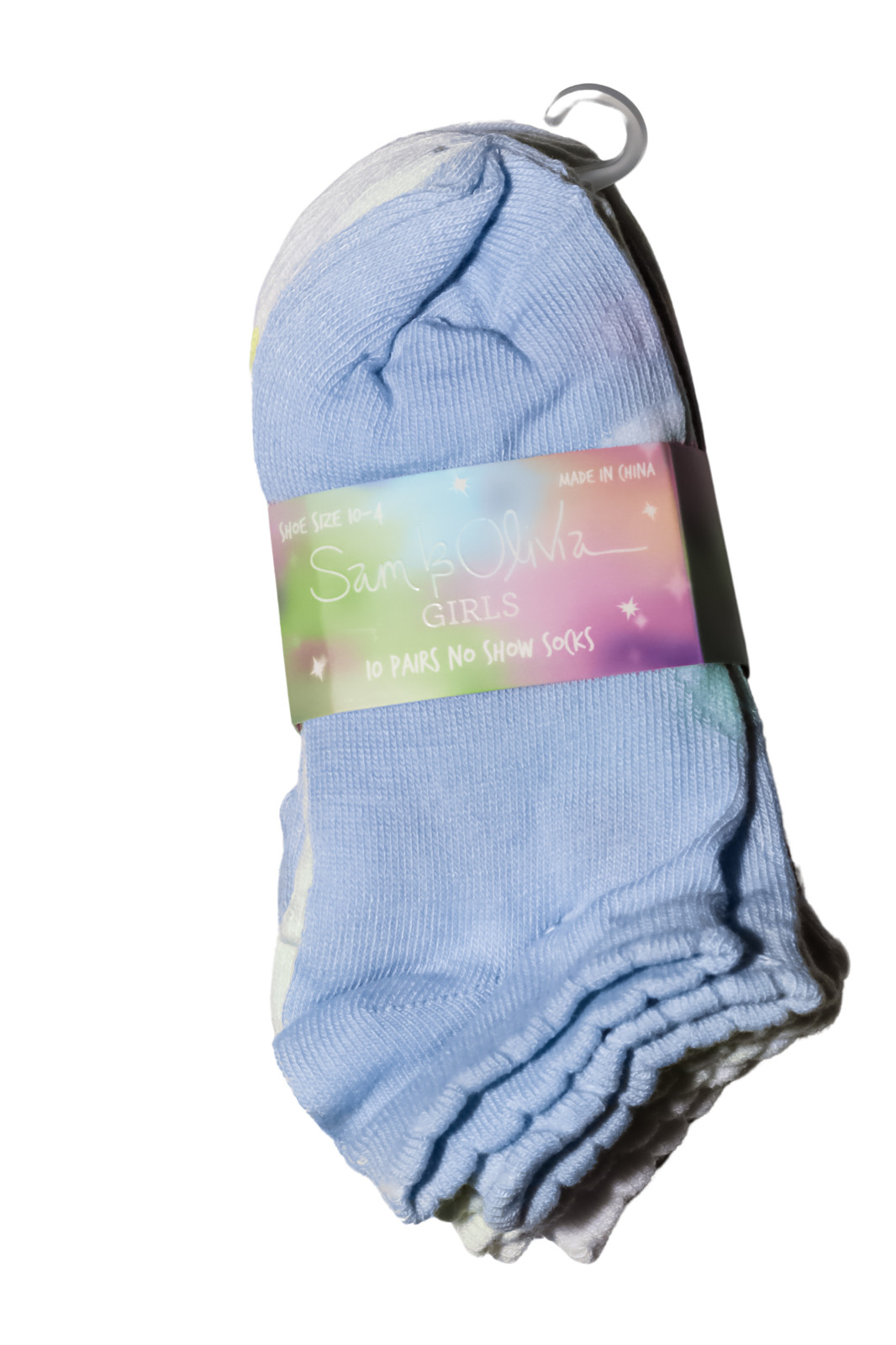 Sam & Olivia Girls No Show Socks 10 Pairs Multicolor Size 10-4 Youth