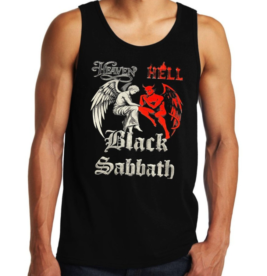 Black Sabbath Heaven & Hell Heavy Metal Band Men's Black Tank Tops gallery