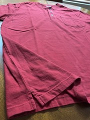 Duluth Trading Co Relaxed Fit Longtail Tall Mens L Short Sleeve Pocket Henley