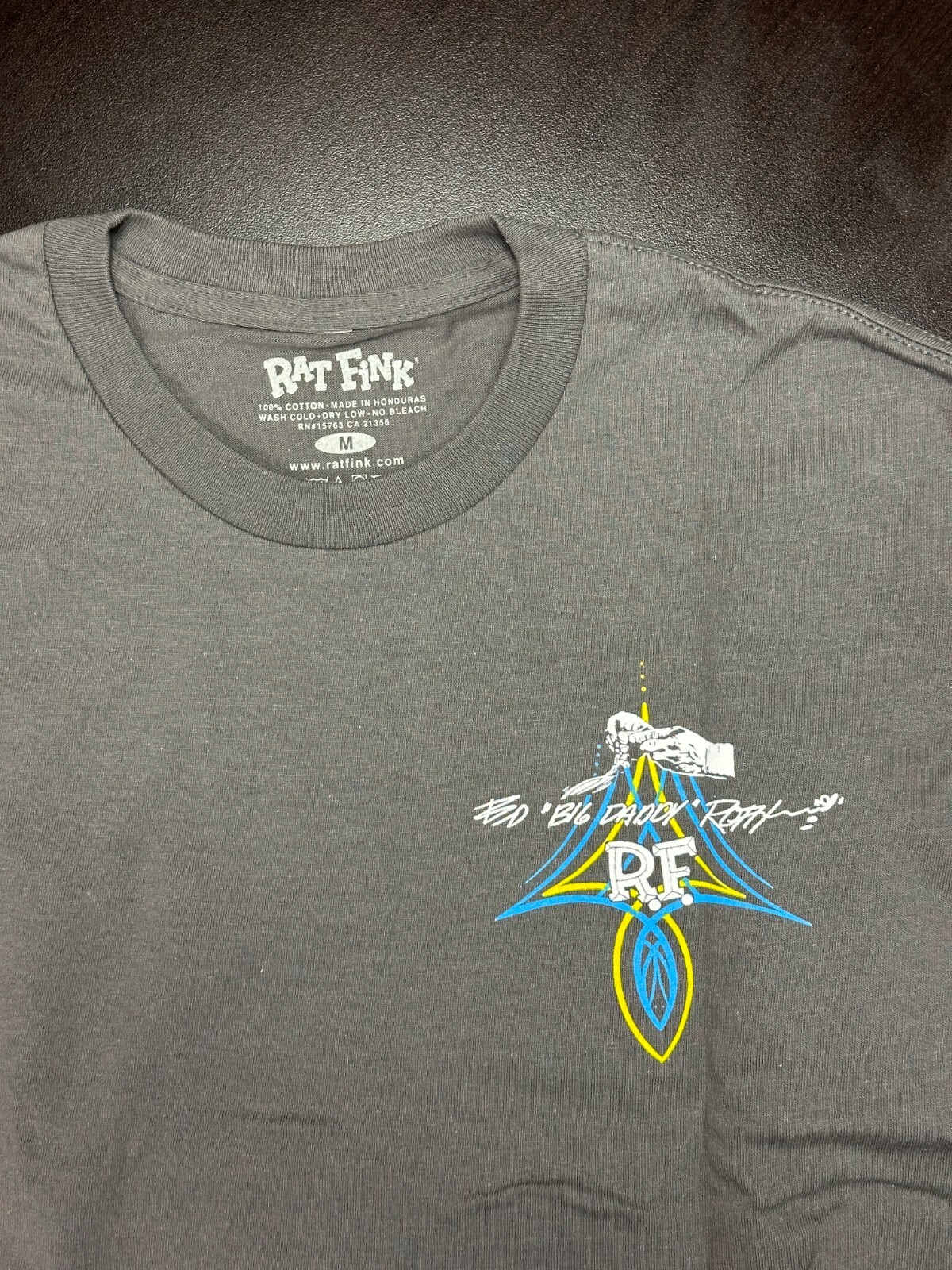 Men's Ed Big Daddy Roth Rat Fink Flying Eye Hot Rod Gray Cotton T-Shirt M-3XL gallery