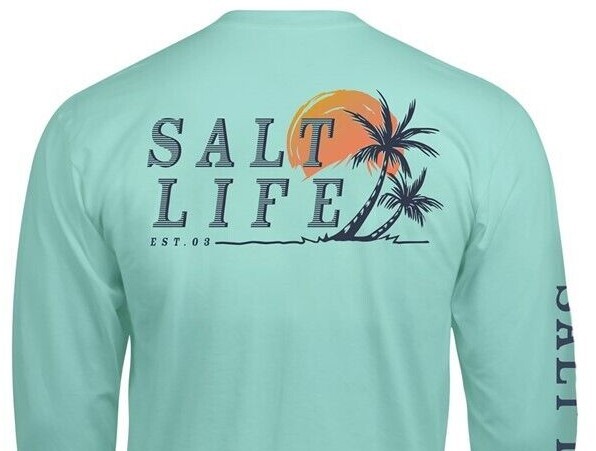 Mens Salt Life Leaning Palms Graphic Long Sleeve T-Shirt - XL & Large - NWT gallery