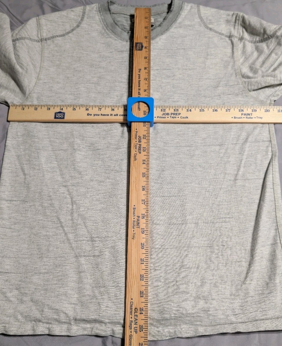 Carbon2Cobalt Thermal Henley Shirt Mens Medium Gray Long Sleeve Elbow Patch gallery