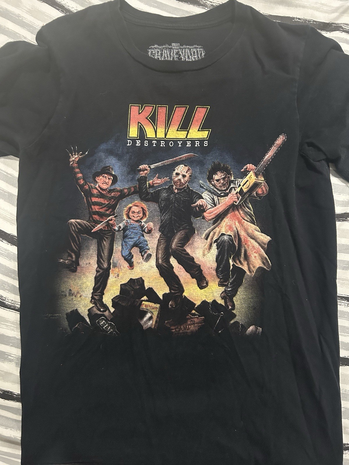 Fright Rags Shirt S Chucky Freddy Krueger Jason Voorhees Texas Chainsaw Horror gallery