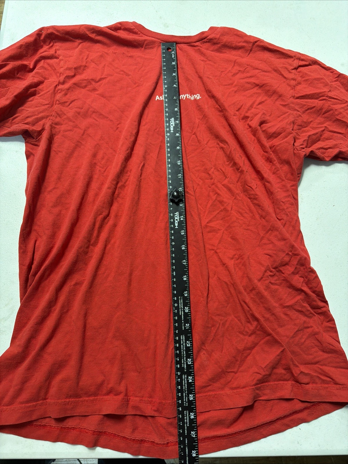 Apple Mens XL Red Apple Logo Crewneck Tee Solid Ask Me Anything gallery