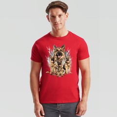 German Shepherd Dogs Lightning Animal Mens T-Shirt