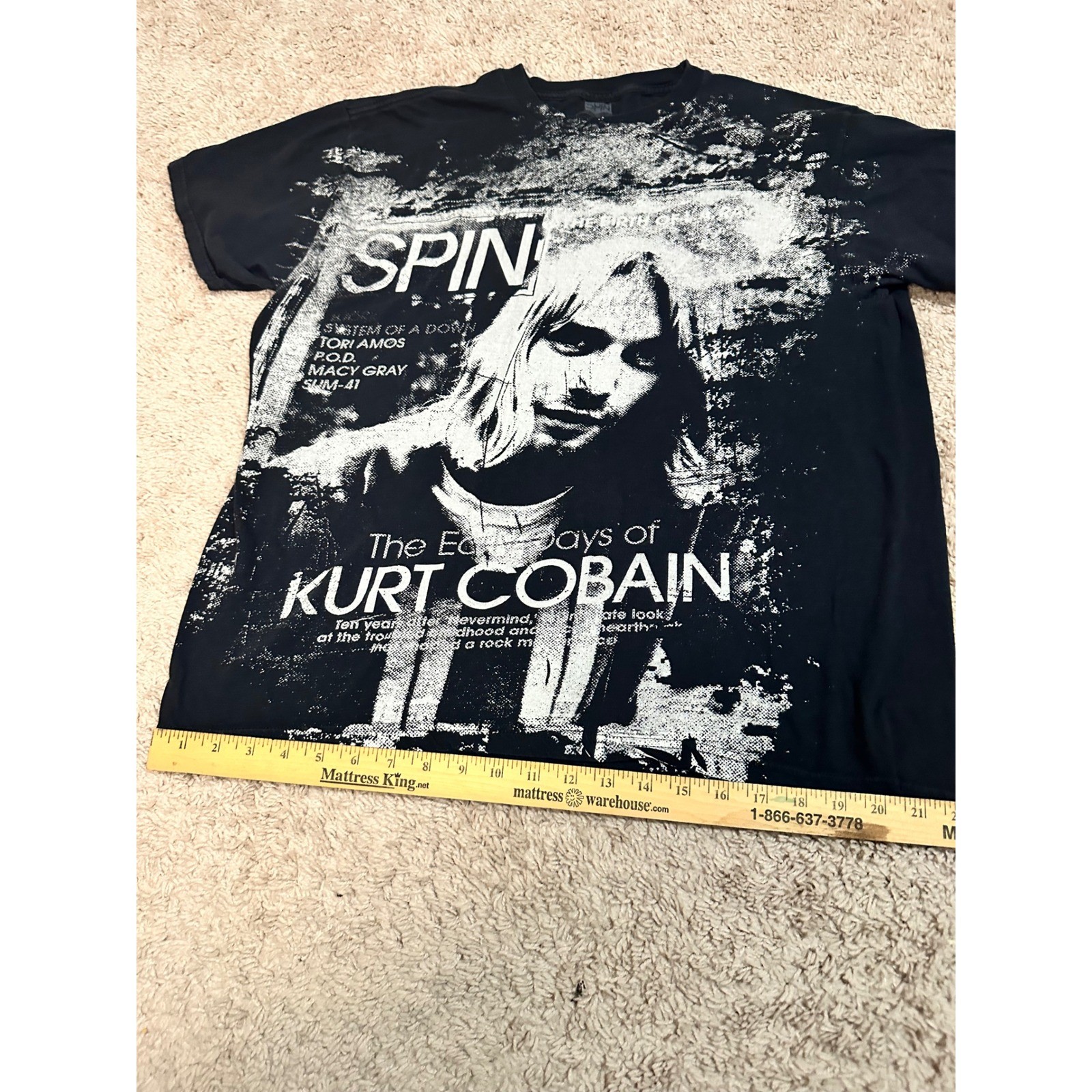 Spin Magazine Nirvana Kurt Cobain The Early Days Graphic TShirt Black XL Grunge gallery