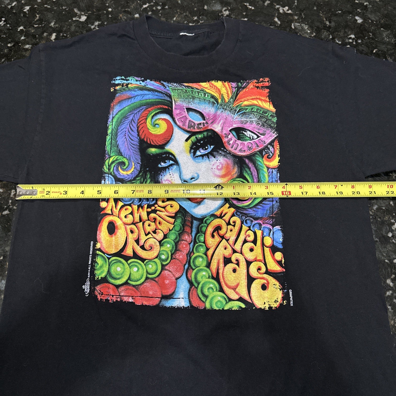 2014 Official Andrea Mistretta Mardi Gras Tee T Shirt Size M Black gallery