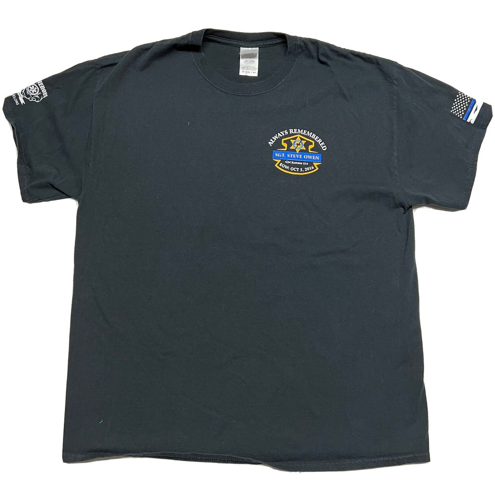 EOW ALWAYS REMEMBERED SGT “BULLFROG” STEVE OWEN Men’s Black T Shirt End of Watch