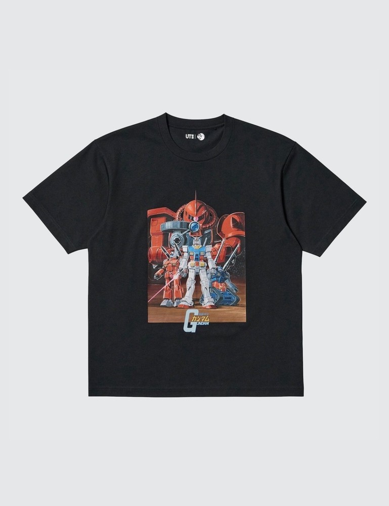 Mobile Suit Gundam 45th Anniversary Uniqlo UT T-Shirt 3XL Anime Manga Black NEW