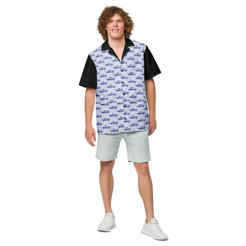 Blue Unisex button shirt