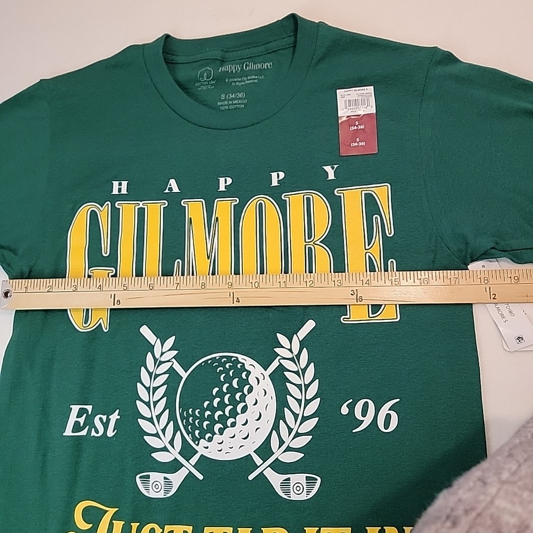 Happy Gilmore Men's Green Graphic Tee, Size S (34-36), "Just Tap It In" gallery