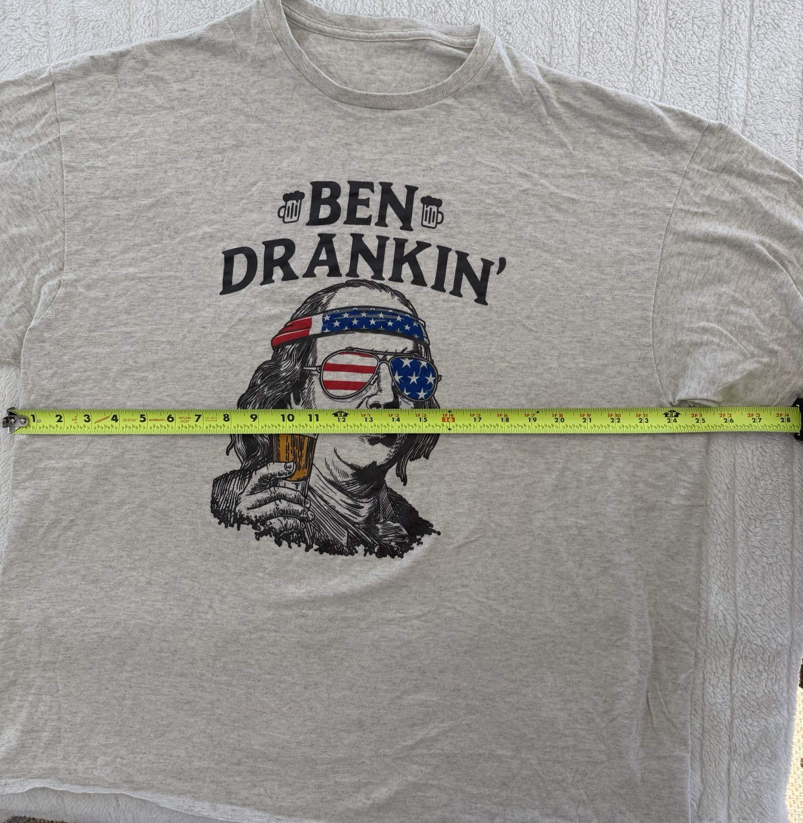 Ben Drankin’ Benjamin Franklin Graphic T-Shirt Beer Patriotic USA Tee 2XL gallery