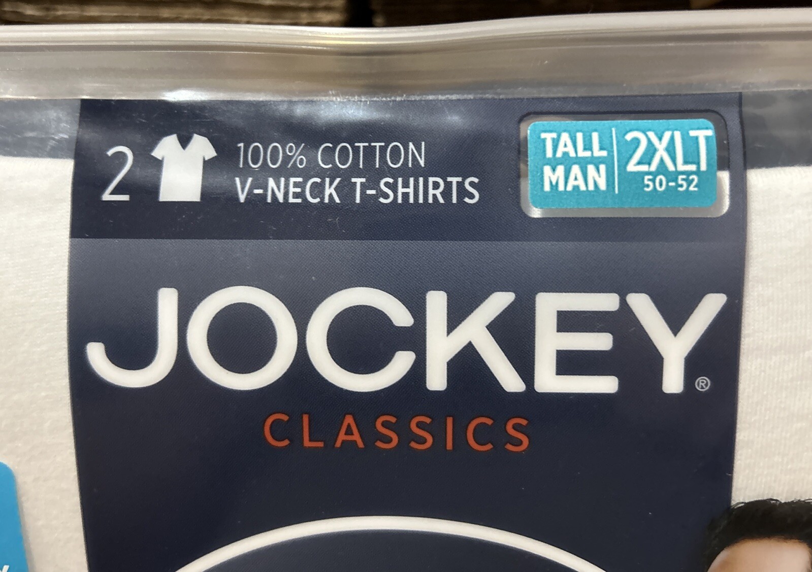 Jockey Mens Tall Man Classic V-Neck 2 Pack 2XLT T-Shirts 100% Cotton Brand New gallery
