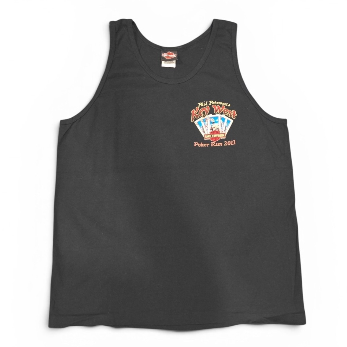 Harley Davidson Key West Poker Run 2011 Tank Top Mens Large Black Biker