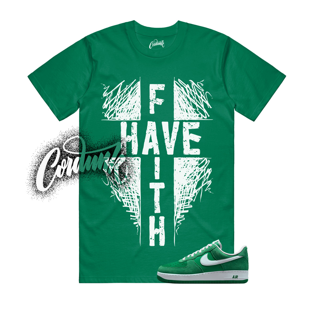 Air Force 1 SK8 Stadium Green White T Shirt Match F2